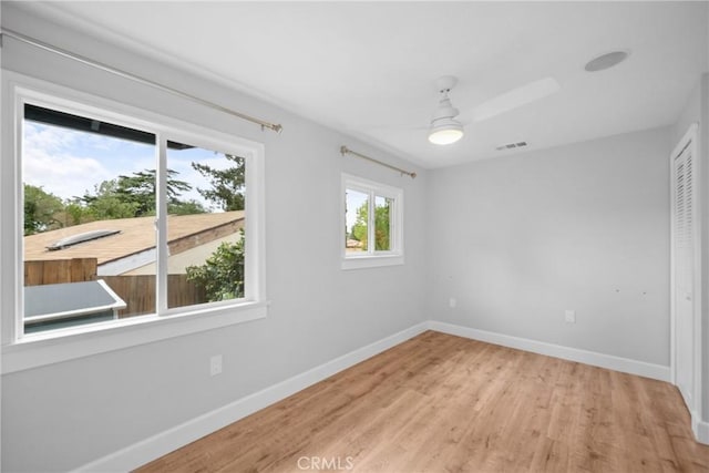 5624 Freeman Ave, La Crescenta, CA 91214 - empty room featuring baseboards, light wood-style flooring, and ceiling fan