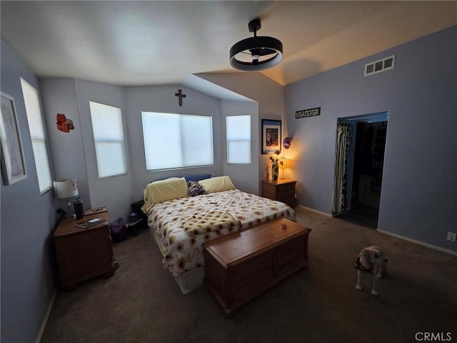 21224 Vidal Ct, Apple Valley, CA 92308 - carpeted bedroom featuring baseboards and vaulted ceiling