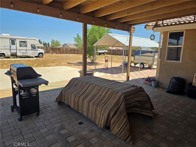 21224 Vidal Ct, Apple Valley, CA 92308 - fenced backyard with a patio area, a gazebo, and grilling area