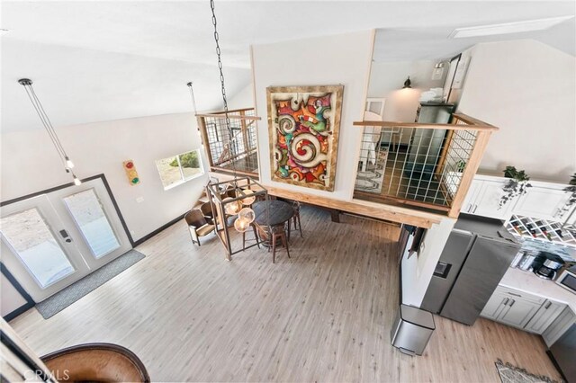 64952 Twentynine Palms Hwy, Joshua Tree, CA 92252 - interior space with lofted ceiling and light wood-style flooring