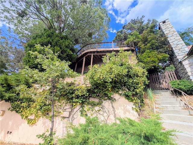 485 State Highway 173, Lake Arrowhead, CA 92352 - back of house with stairs and a deck