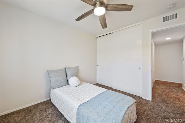1634 Iowa St Unit B, Costa Mesa, CA 92626 - carpeted bedroom with ceiling fan, baseboards, and a closet