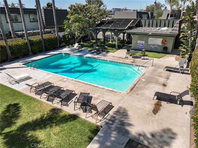 1634 Iowa St Unit B, Costa Mesa, CA 92626 - community pool featuring a patio and a lawn