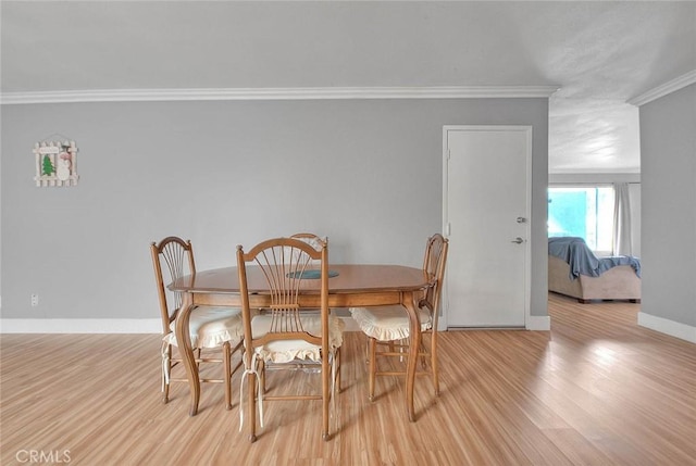 3421 Autumn Ave, Chino Hills, CA 91709 - dining space with ornamental molding, light wood-type flooring, and baseboards