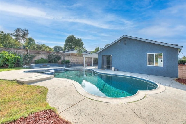 3421 Autumn Ave, Chino Hills, CA 91709 - view of swimming pool with a patio, a fenced backyard, and a pool with connected hot tub