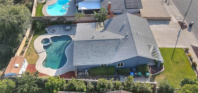 3421 Autumn Ave, Chino Hills, CA 91709 - aerial view of property and surrounding area featuring a pool