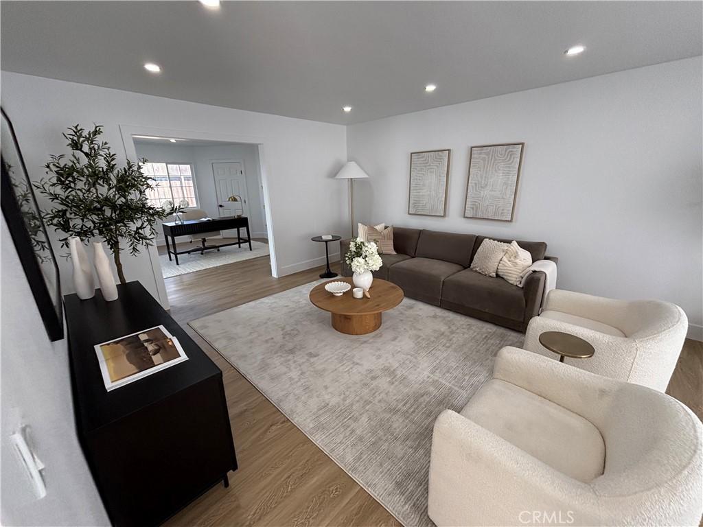 15882 Malm Cir, Huntington Beach, CA 92647 - living room with wood finished floors and recessed lighting