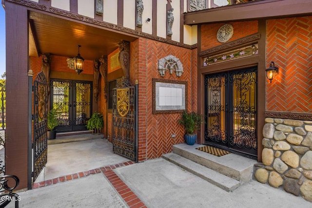 10484 Creek Rd, Oak View, CA 93022 - property entrance with french doors and brick siding