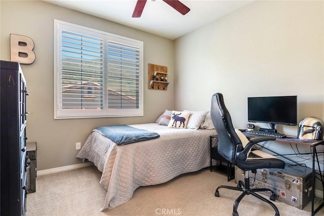 4765 Falconview Ct, Fontana, CA 92336 - bedroom featuring carpet flooring, an office area, and a ceiling fan