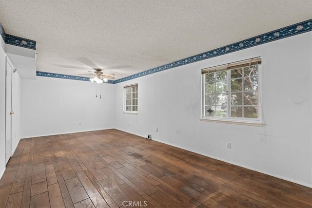 895 Huston Dr, Riverside, CA 92507 - empty room featuring hardwood / wood-style flooring, a ceiling fan, and a textured ceiling