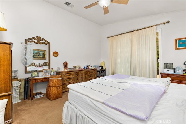 1538 Green Creek Trl, Beaumont, CA 92223 - carpeted bedroom featuring vaulted ceiling and ceiling fan