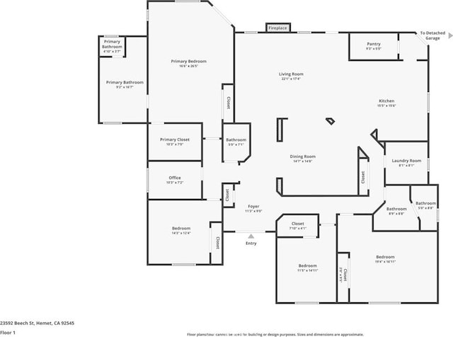 23592 Beech St, Hemet, CA 92545 - home floor plan