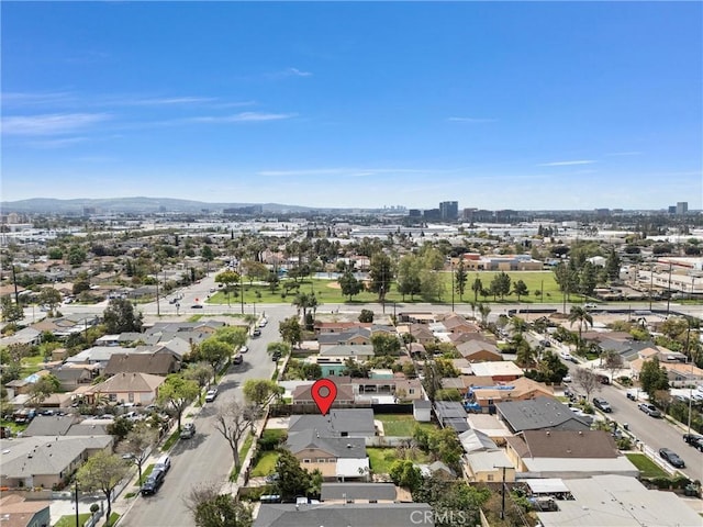 2220 Halladay St, Santa Ana, CA 92707 - aerial view of property's location with nearby suburban area and a mountainous background