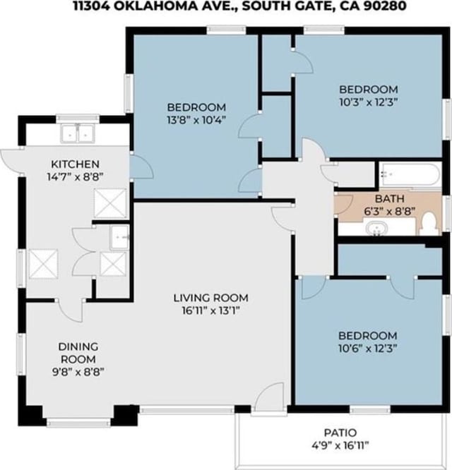 11304 Oklahoma Ave, South Gate, CA 90280 - view of home floor plan