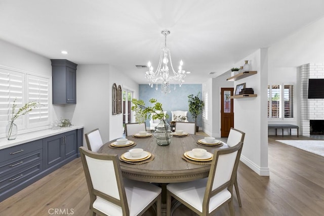 836 Via Alameda, San Dimas, CA 91773 - dining space featuring a chandelier, light wood-style floors, recessed lighting, and baseboards