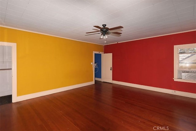 101 S Windsor Blvd, Los Angeles, CA 90004 - spare room with a ceiling fan, wood finished floors, crown molding, and baseboards