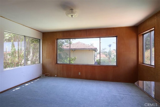 101 S Windsor Blvd, Los Angeles, CA 90004 - empty room featuring healthy amount of natural light, carpet floors, and wooden walls