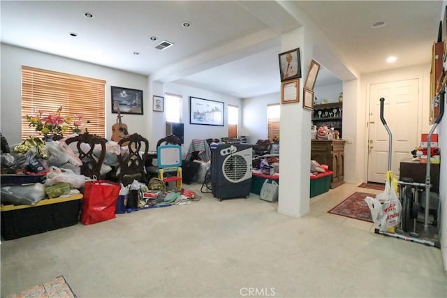 15541 Bow String St, Victorville, CA 92394 - interior space featuring carpet flooring and recessed lighting