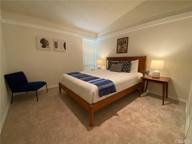 54858 Martinez Trl, Yucca Valley, CA 92284 - bedroom featuring carpet flooring, a textured ceiling, and lofted ceiling