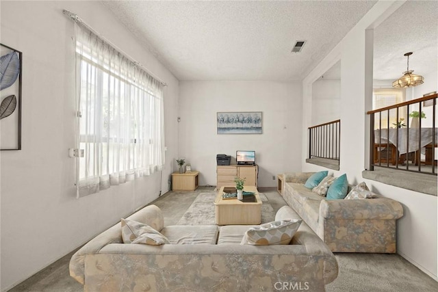 422 S Alhambra Ave Unit A, Monterey Park, CA 91755 - living room with carpet flooring, plenty of natural light, and a textured ceiling