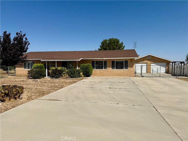 17798 Cherry St, Hesperia, CA 92345 - single story home featuring a gate, stucco siding, a garage, and driveway