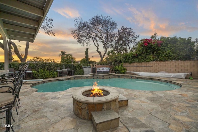 1099 N Agusta Ave, Camarillo, CA 93010 - view of swimming pool with a fire pit and a patio