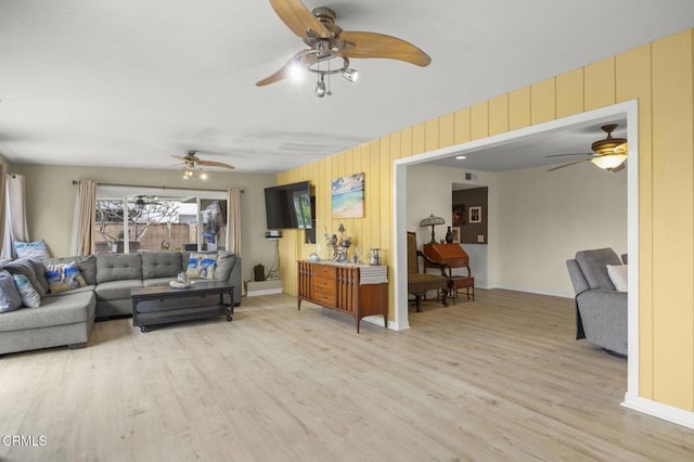 1099 N Agusta Ave, Camarillo, CA 93010 - living area with a ceiling fan and light wood-type flooring