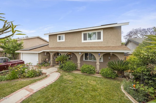 1099 N Agusta Ave, Camarillo, CA 93010 - traditional home with stucco siding, a garage, covered porch, and a front yard