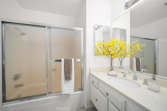 3721 Country Club Dr Unit 18, Long Beach, CA 90807 - bathroom featuring vanity and shower / bath combination with glass door