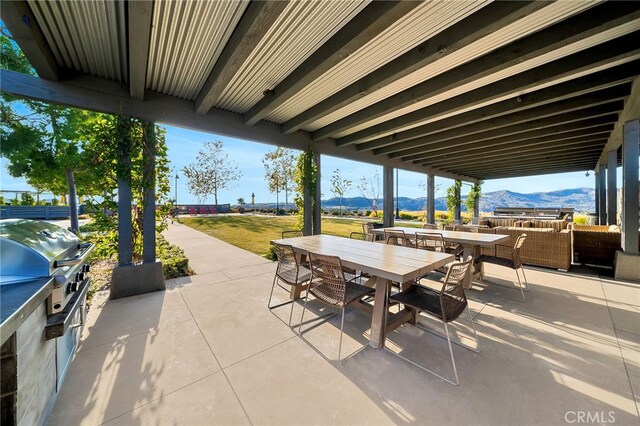 142 Juniper Dr, Rancho Mission Viejo, CA 92694 - view of patio / terrace with outdoor dining space, a mountain view, and outdoor lounge area