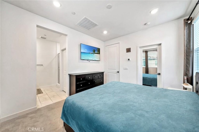 142 Juniper Dr, Rancho Mission Viejo, CA 92694 - bedroom featuring marble look tiles, recessed lighting, and baseboards