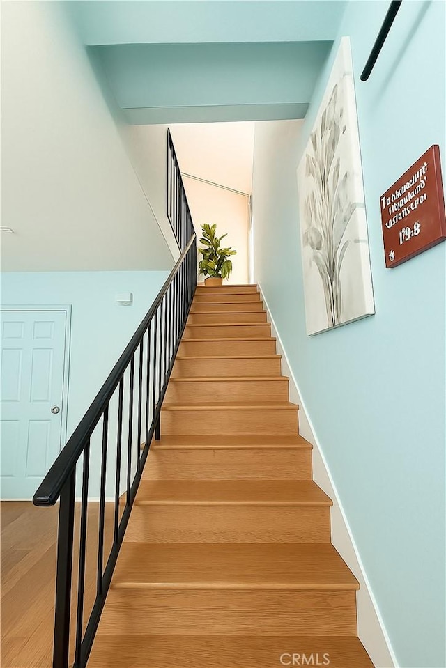 3748 W 118th St, Hawthorne, CA 90250 - stairway featuring wood finished floors