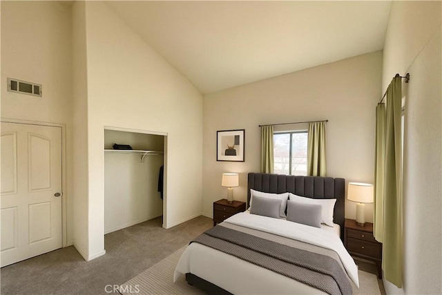 3748 W 118th St, Hawthorne, CA 90250 - carpeted bedroom featuring a closet and high vaulted ceiling
