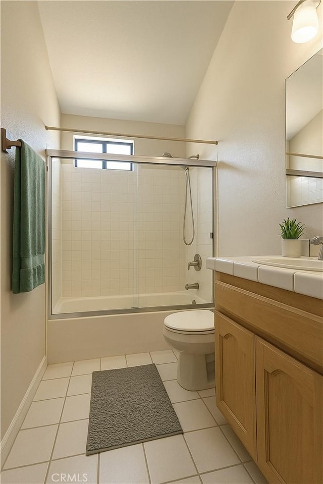 3748 W 118th St, Hawthorne, CA 90250 - full bathroom with vanity, enclosed tub / shower combo, and tile patterned floors