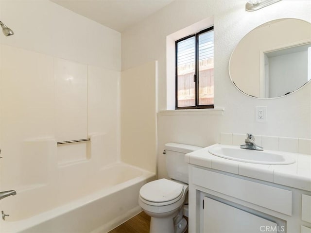 1311 15th St, Los Osos, CA 93402 - bathroom featuring vanity, shower / bathtub combination, and wood finished floors