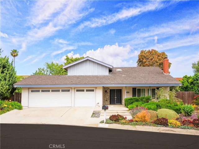 28408 Quailhill Dr, Rancho Palos Verdes, CA 90275 - view of front of home featuring driveway, a garage, covered porch, and a chimney