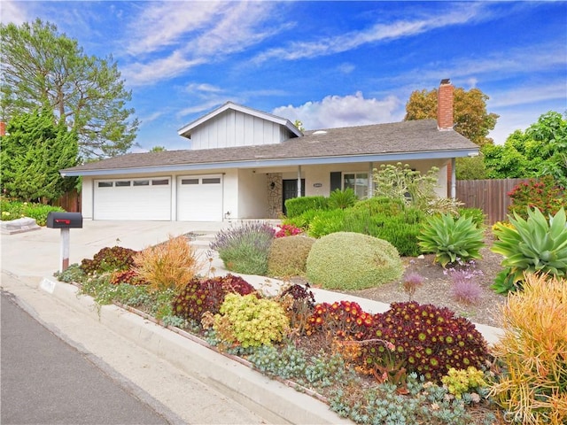 28408 Quailhill Dr, Rancho Palos Verdes, CA 90275 - view of front of property featuring a garage, a chimney, and concrete driveway