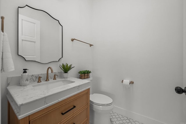 18150 Via Ascenso, Rancho Santa Fe, CA 92067 - half bathroom with toilet, vanity, and baseboards