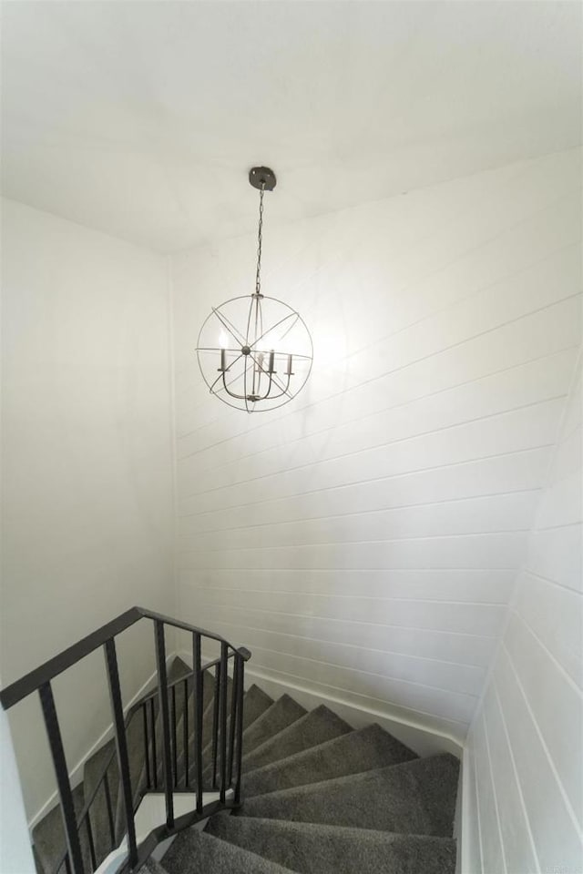 8637 Ponderosa Ln, Pine Valley, CA 91962 - stairway with carpet and a chandelier