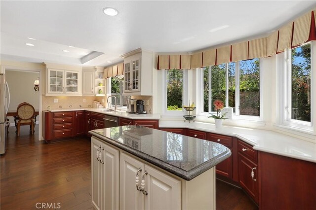 24092 Lapwing Ln, Laguna Niguel, CA 92677 - kitchen featuring healthy amount of natural light, recessed lighting, stainless steel appliances, and dark wood finished floors