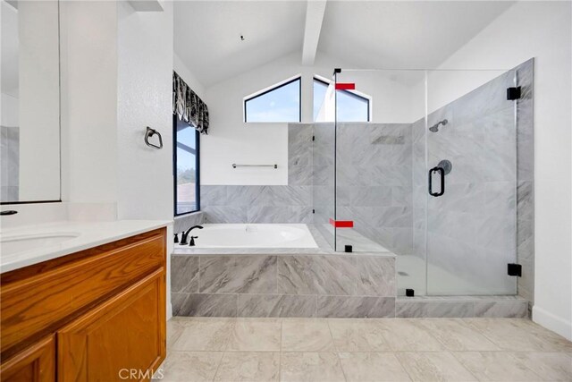 867 Winding Brook Ln, Walnut, CA 91789 - bathroom featuring vanity, a bath, and a shower stall
