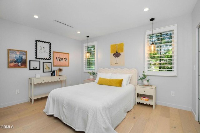 5622 Natick Ave, Sherman Oaks, CA 91411 - bedroom featuring light wood-style flooring, recessed lighting, and baseboards