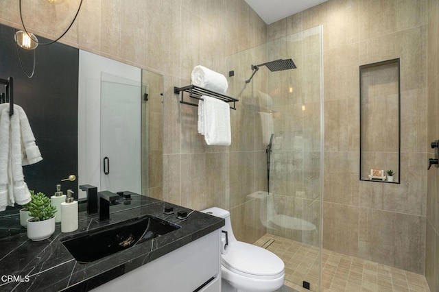5622 Natick Ave, Sherman Oaks, CA 91411 - bathroom featuring vanity, a stall shower, and toilet