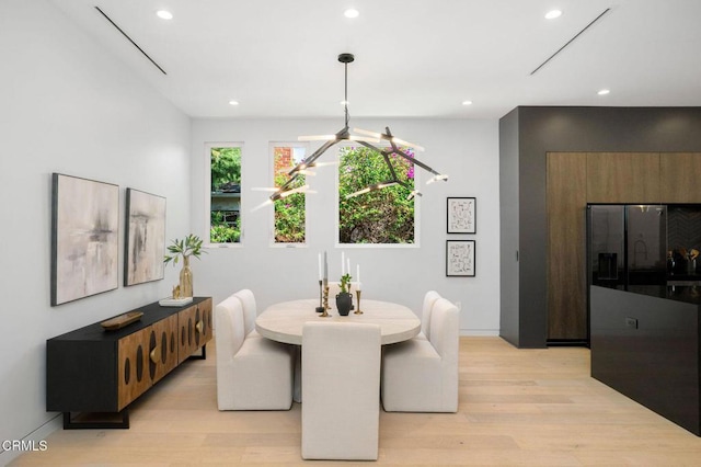 5622 Natick Ave, Sherman Oaks, CA 91411 - dining room featuring light wood-style flooring, recessed lighting, and baseboards
