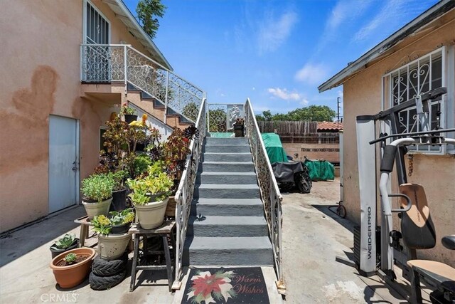 1218 S Sultana Ave Unit A, Ontario, CA 91761 - view of yard with stairway and a patio