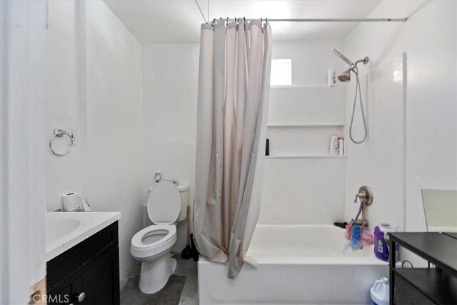 1218 S Sultana Ave Unit A, Ontario, CA 91761 - bathroom with vanity, shower / bath combination with curtain, and toilet