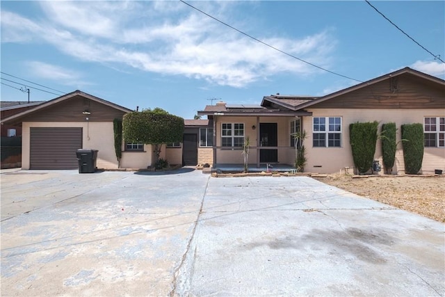 17196 Barbee St, Fontana, CA 92336 - single story home with driveway, solar panels, and an attached garage