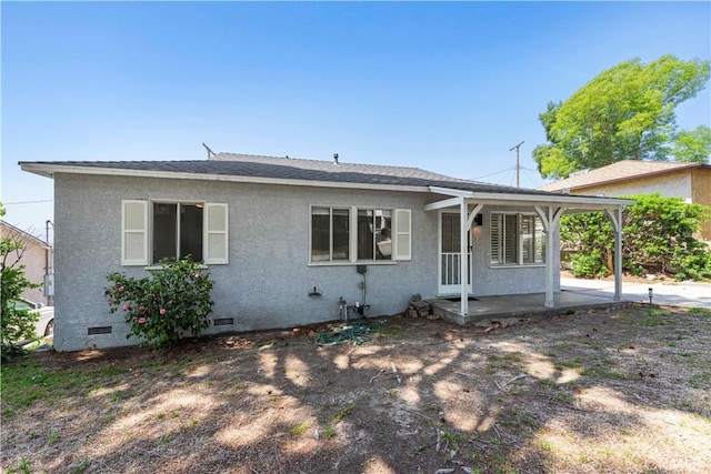 3316 Burritt Way, Glendale, CA 91214 - view of front of home with crawl space, stucco siding, and a patio