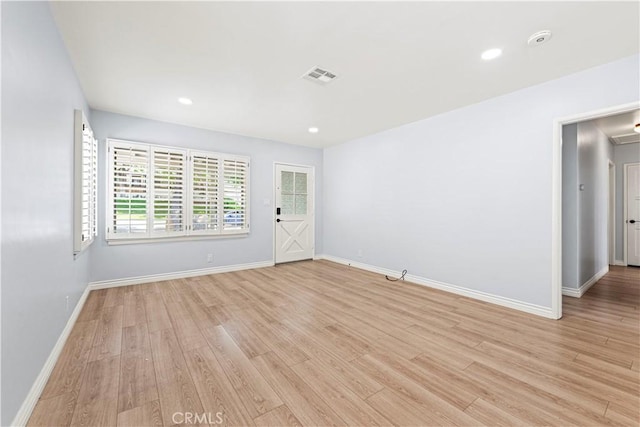 3316 Burritt Way, Glendale, CA 91214 - unfurnished room with light wood-style flooring, baseboards, and recessed lighting