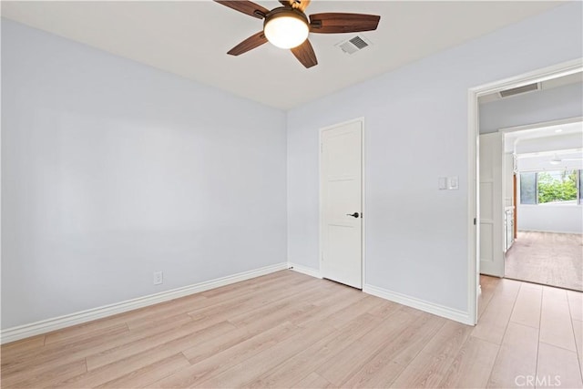 3316 Burritt Way, Glendale, CA 91214 - empty room with light wood-style flooring, a ceiling fan, and baseboards